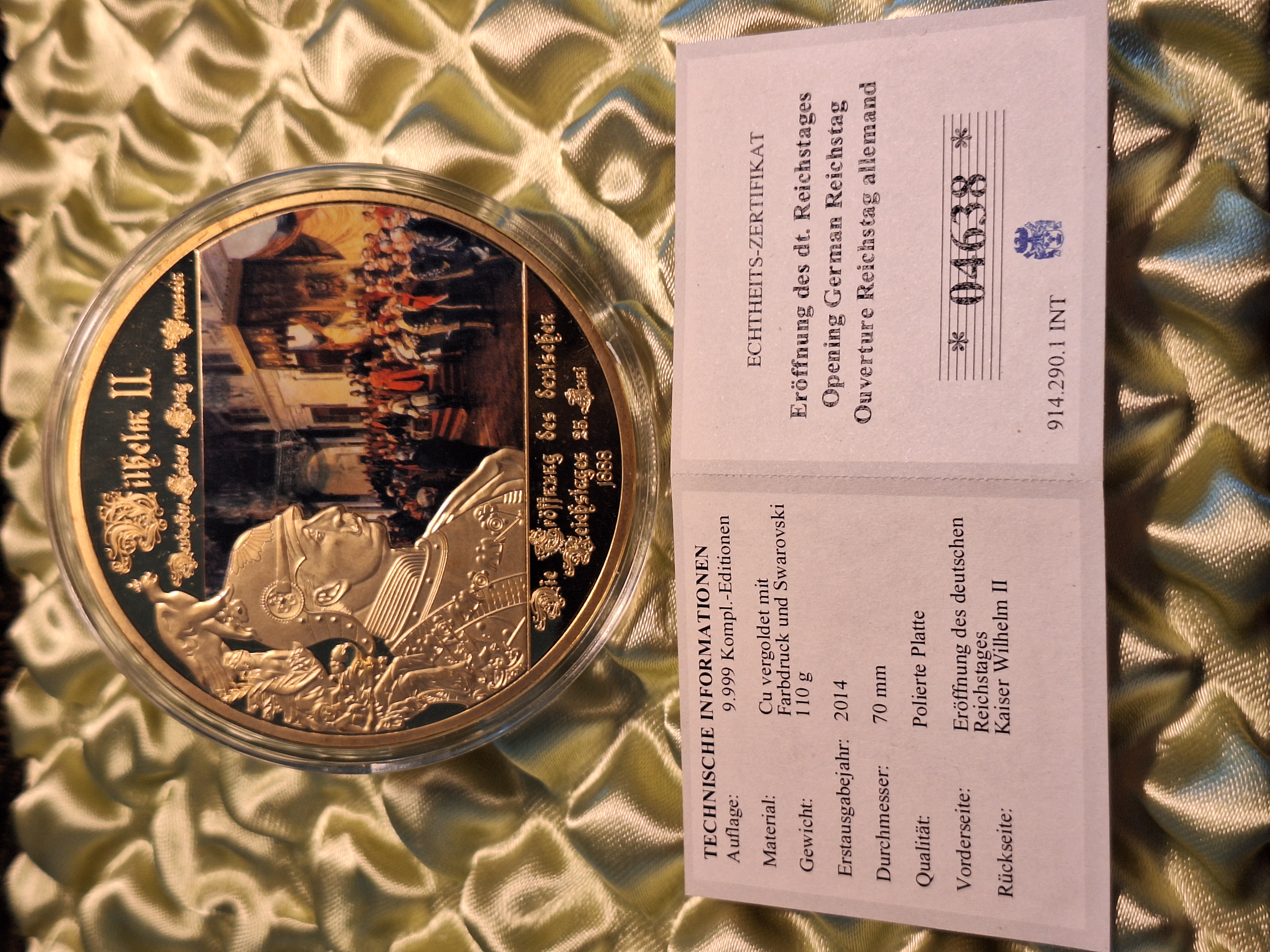Medaille - Eröffnung des dt. Reichstages — Bild 2