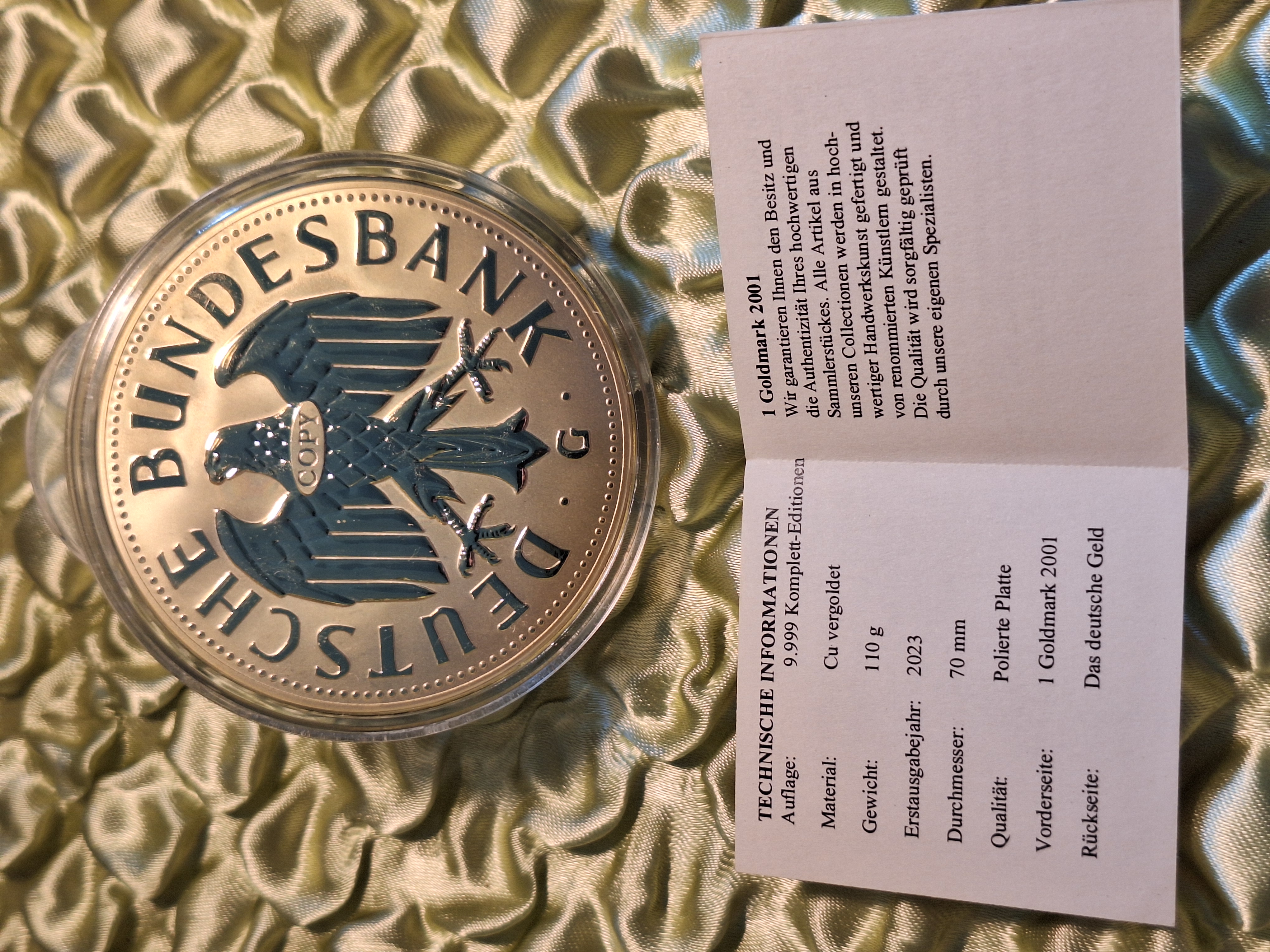 Medaille - 1 Goldmark 2001 — Bild 3