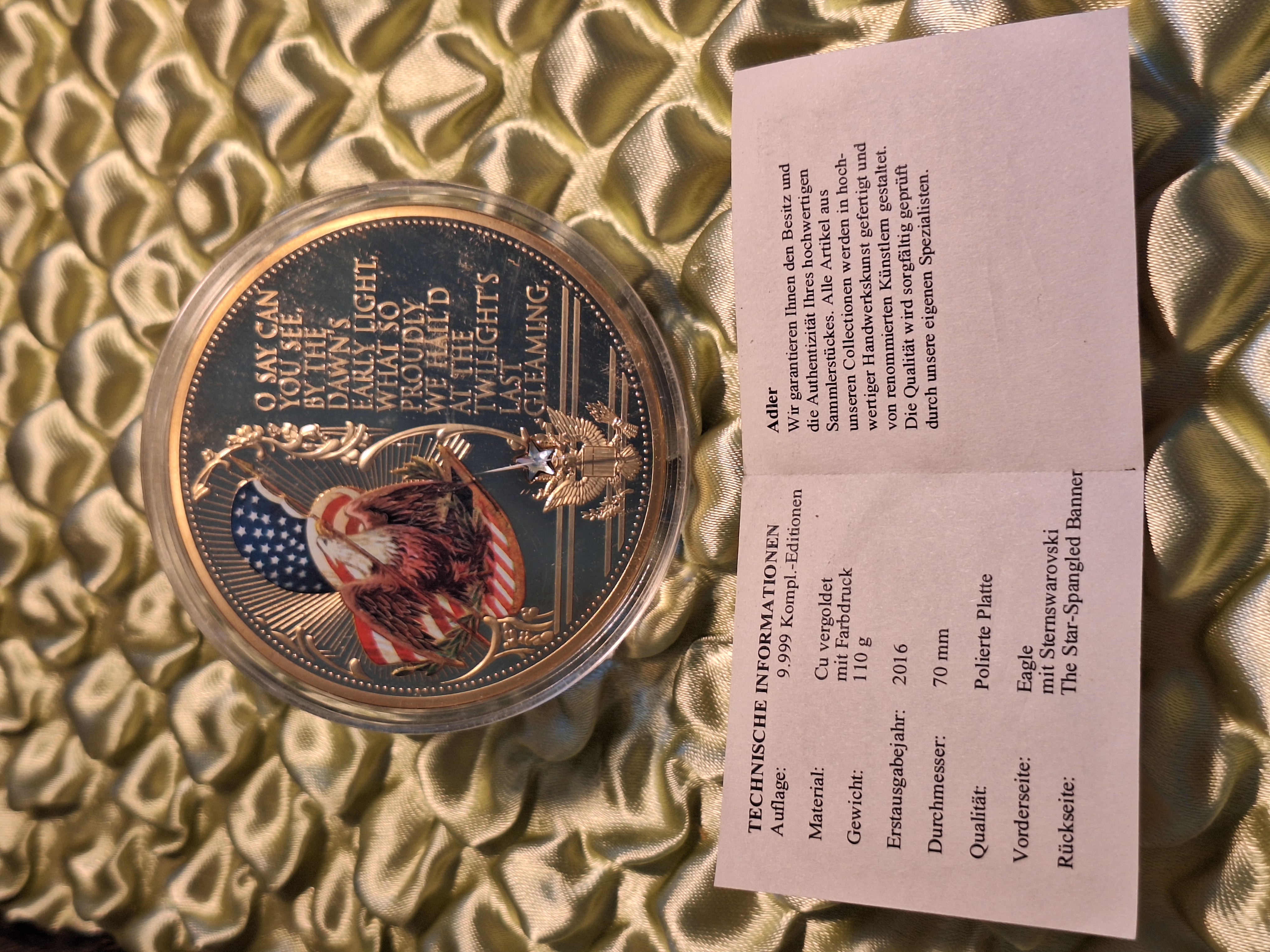 Medaille - Amerikanische Nationalhymne — Bild 3