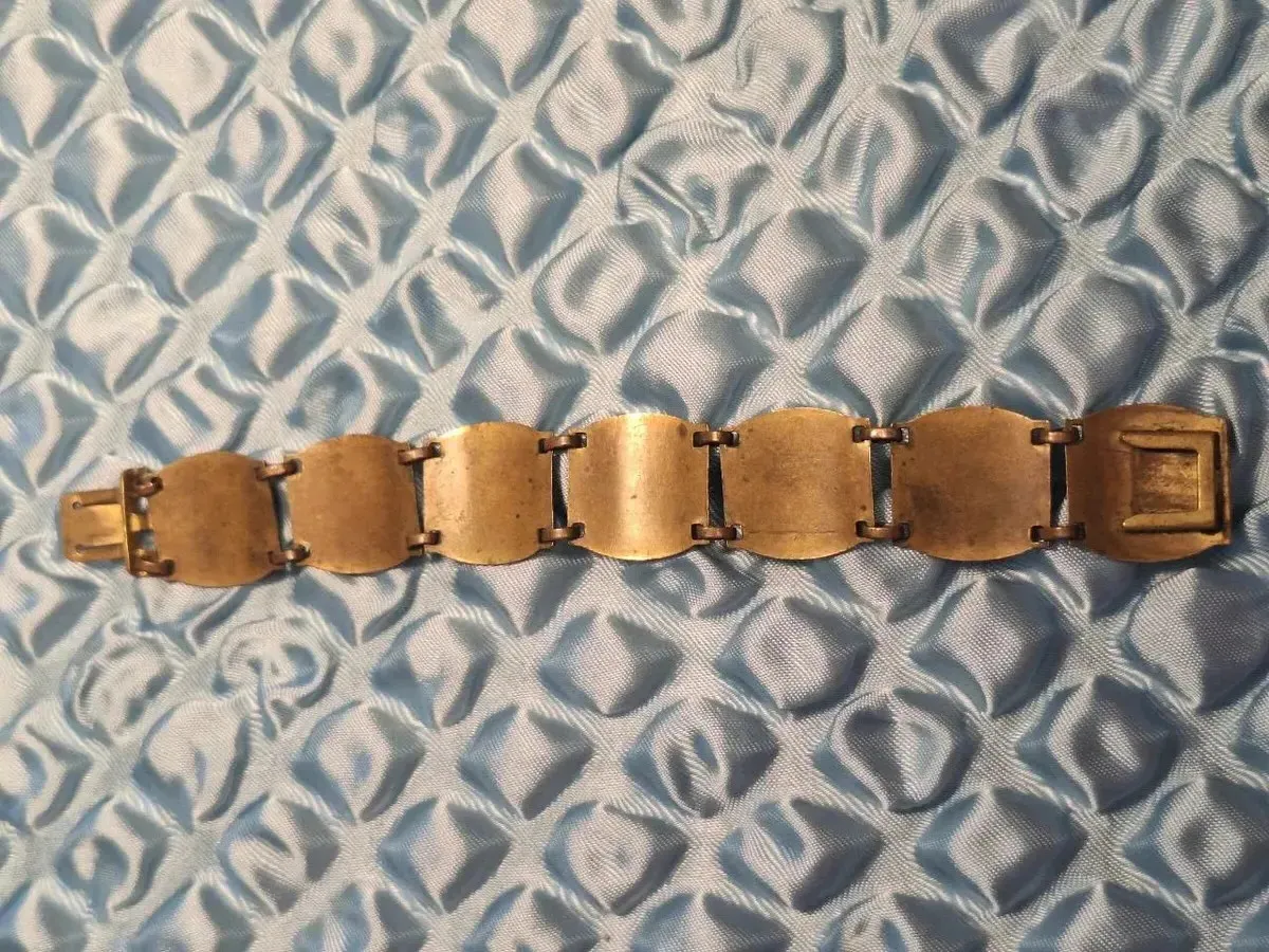 Armband - Altes Französiches Armband mit Wappen aus Messing mit Emaile - ca. 1920 — Bild 2